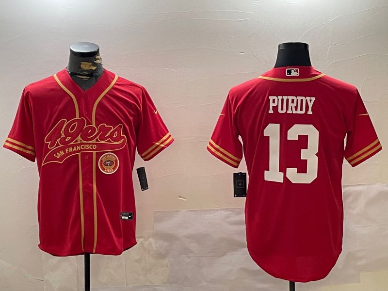 Men San Francisco 49ers #13 Purdy Red Joint Name 2024 Nike Limited NFL Jersey style 12095